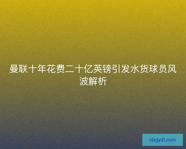 曼联十年花费二十亿英镑引发水货球员风波解析